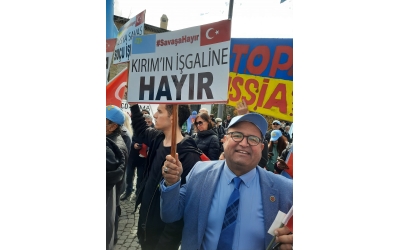 Konya'da Ukrayna ve Kırım da devam eden Rusya işgali protesto edildi.